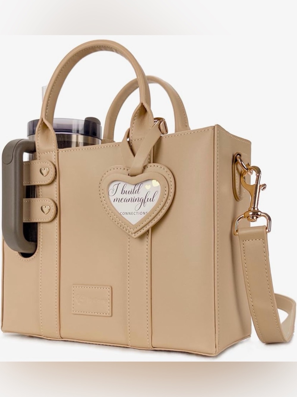 New SipCarry Women's Structured Tumbler Tote Bag in Sahara Dune / Beige